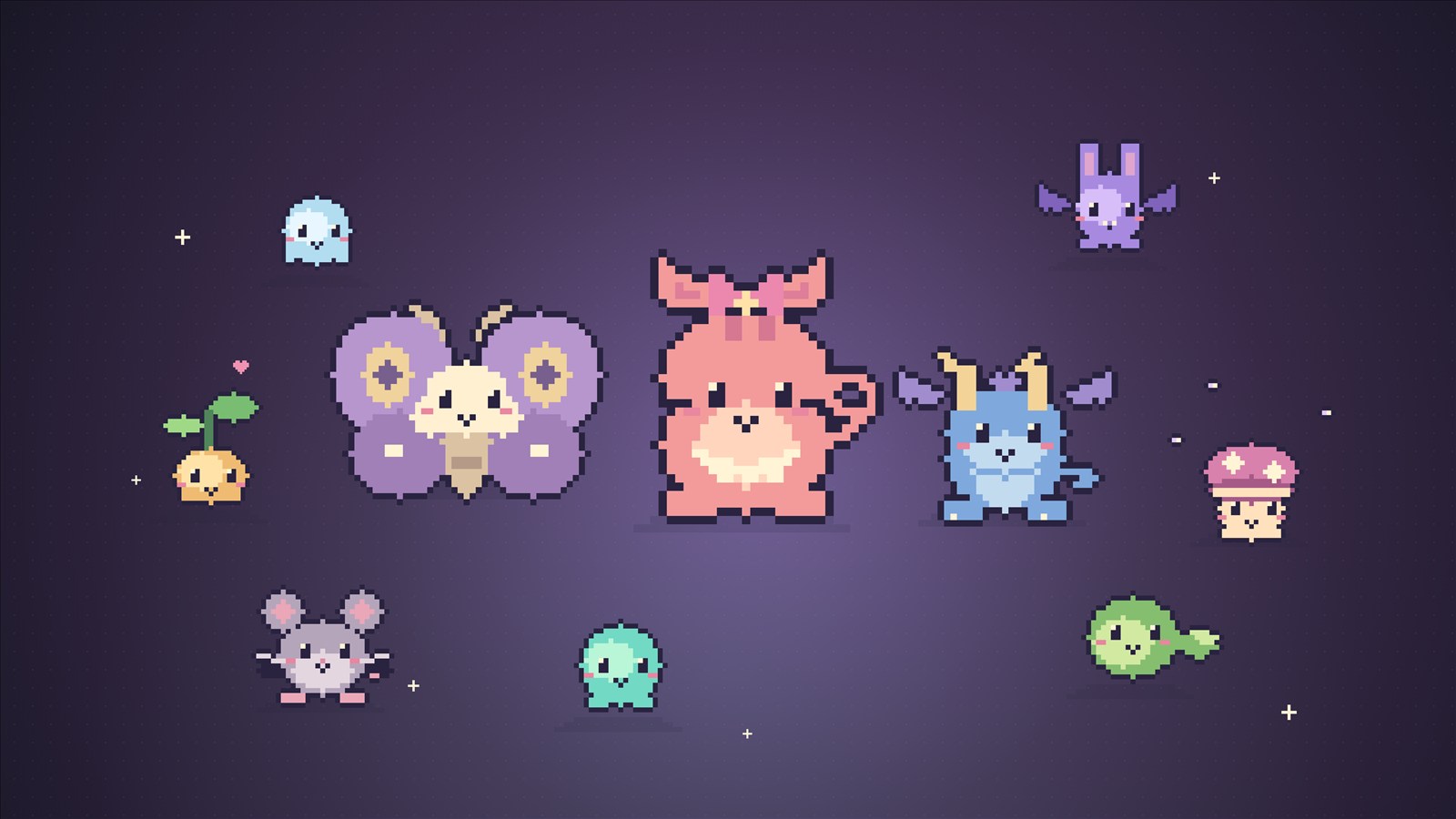 All ten Chirblins species in their original pixel-art style